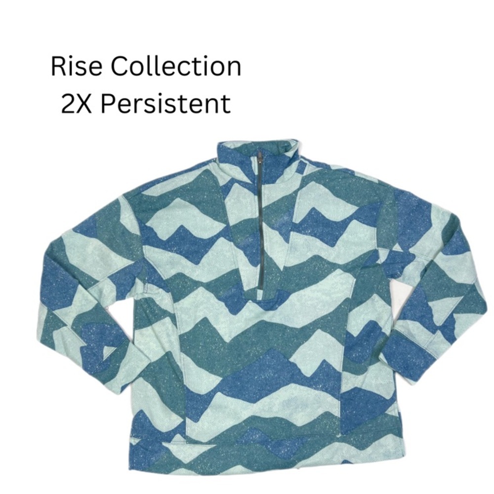 LuLaRoe Blue and White Patterned Hoodie